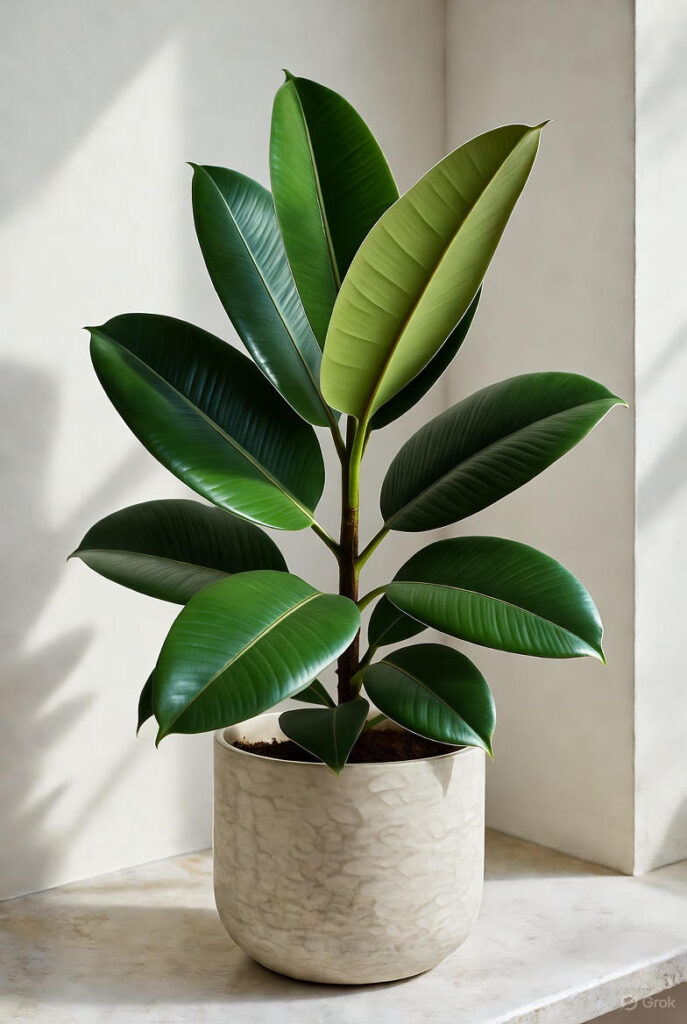 Best Indoor Plants for Air Purification: Breathe Cleaner & Beautify Your Home 6 Rubber plant Ficus elastica with large glossy green leaves