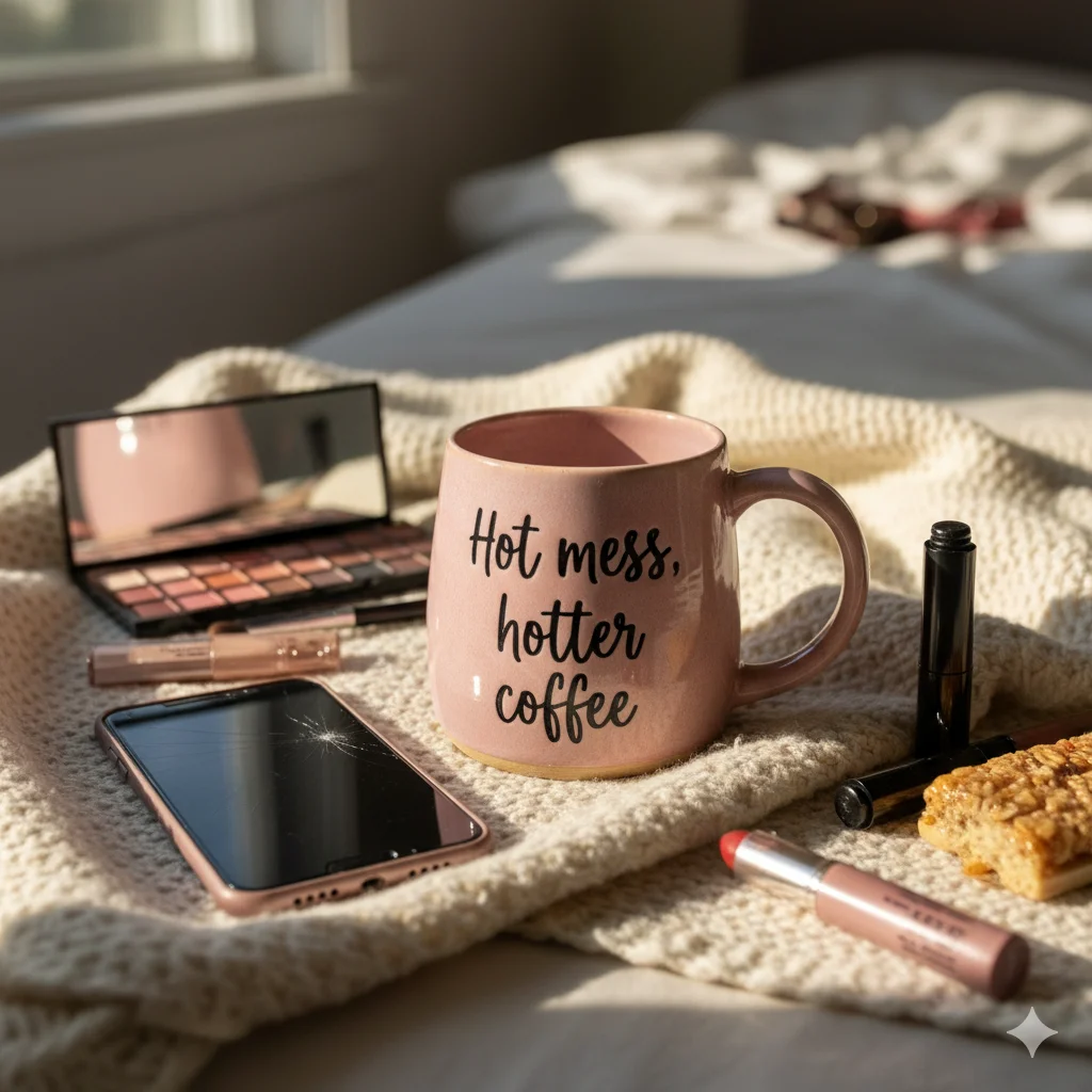 12 Best modern Handmade Mugs for Coffee Lovers 2025 8 handmade mug with quote ‘Hot mess hotter coffee