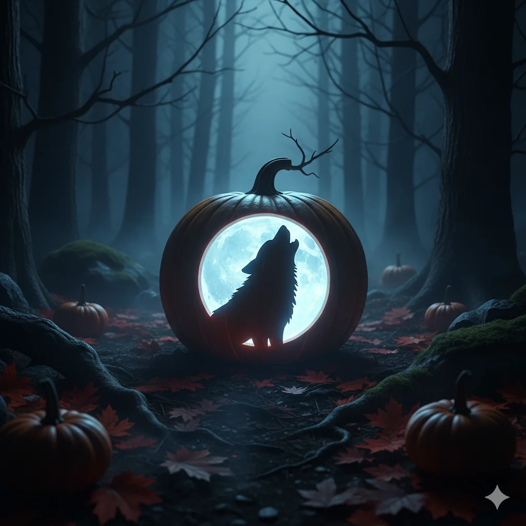 15 Pumpkin Carving Ideas for Halloween 2025 8 pumpkin featuring a howling wolf silhouette