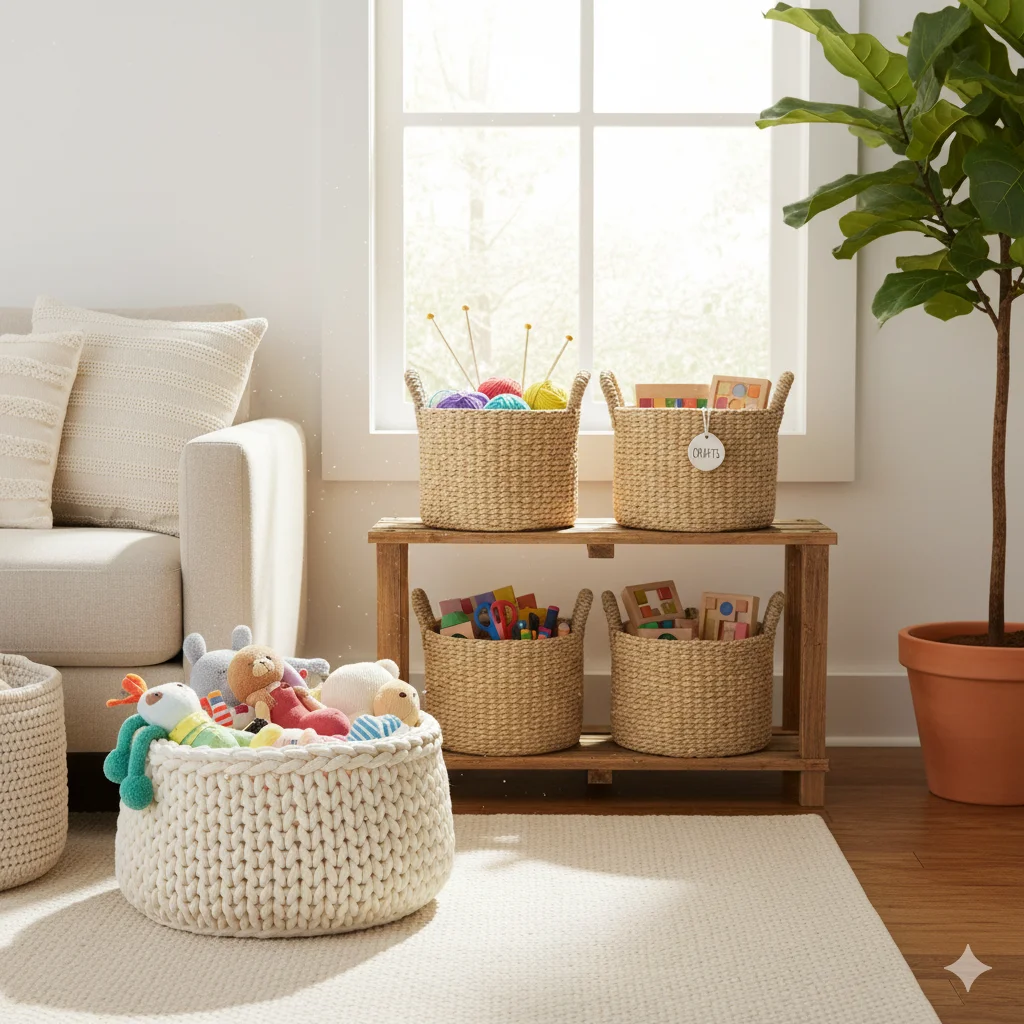 30 Easy & Simple Storage Ideas for a Minimalist & Organized Home 11 Baskets Bins