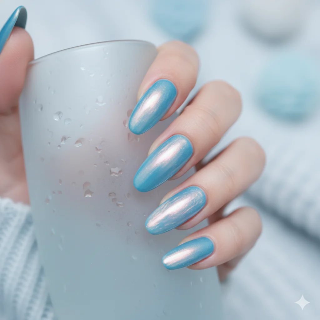 20 Glazed Donut Nails Ideas Trending in 2025 2 Blue Pearl Glazed Donut Nails