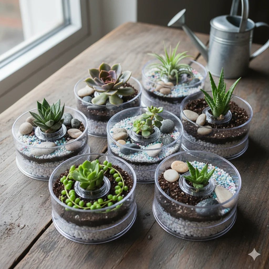 17 Unique Eco-Friendly Recycled Art Ideas for Beginners 2 CD Spindle Planters