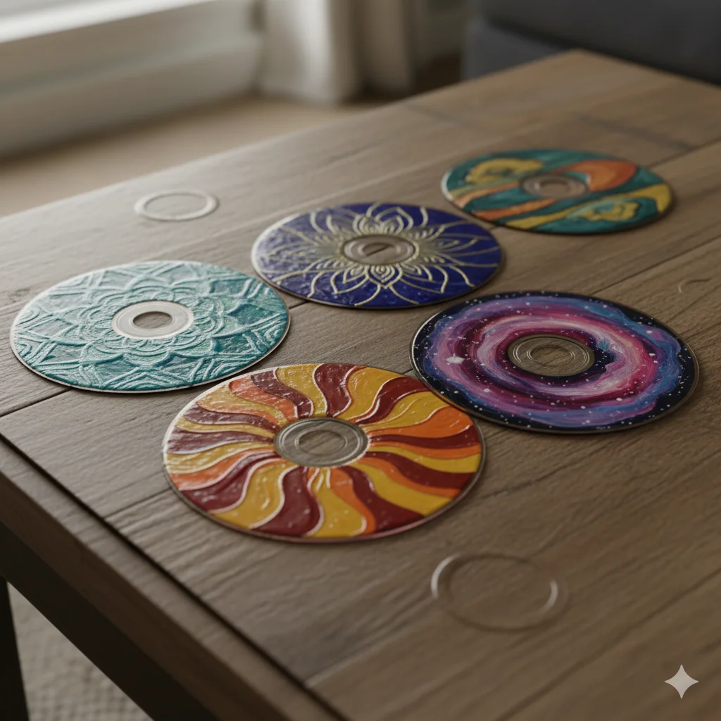 17 Unique Eco-Friendly Recycled Art Ideas for Beginners 10 CD or DVD Coasters