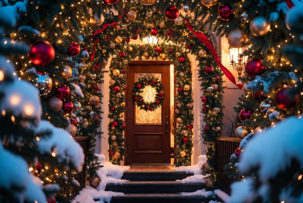 17 Magical Christmas Outdoor Decor Ideas to Transform Your Home This Holiday Season 13 Christmas Door Arch