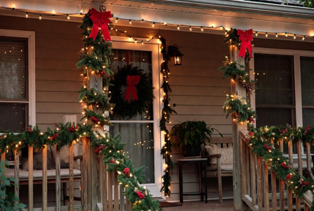 17 Magical Christmas Outdoor Decor Ideas to Transform Your Home This Holiday Season 4 Christmas Porch Garland