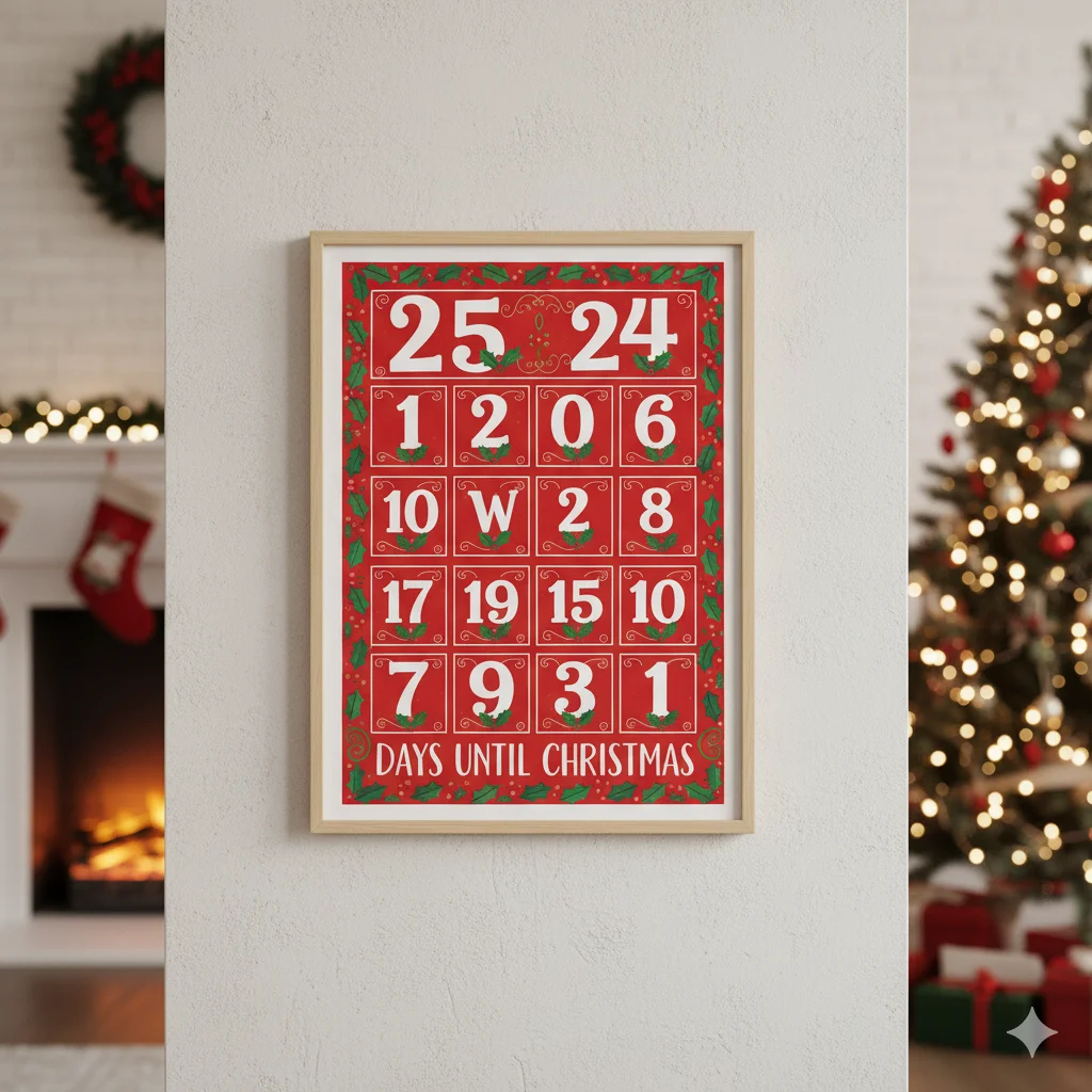 17 Easy Printable Christmas Wall Art Ideas For 2025 18 Christmas countdown calendar