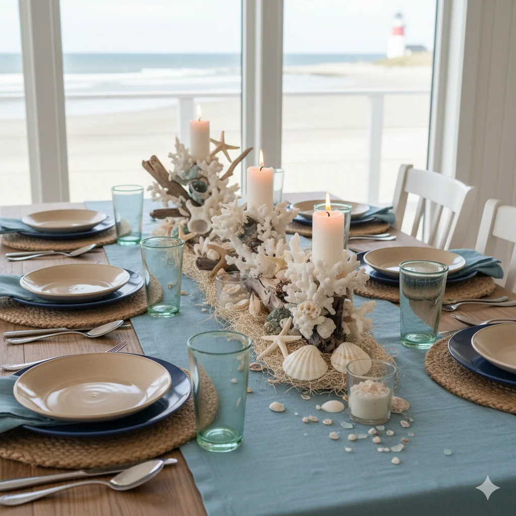 13 Best Festive Dining Table Decoration Ideas for the Holiday Season 11 Coastal festive dining table