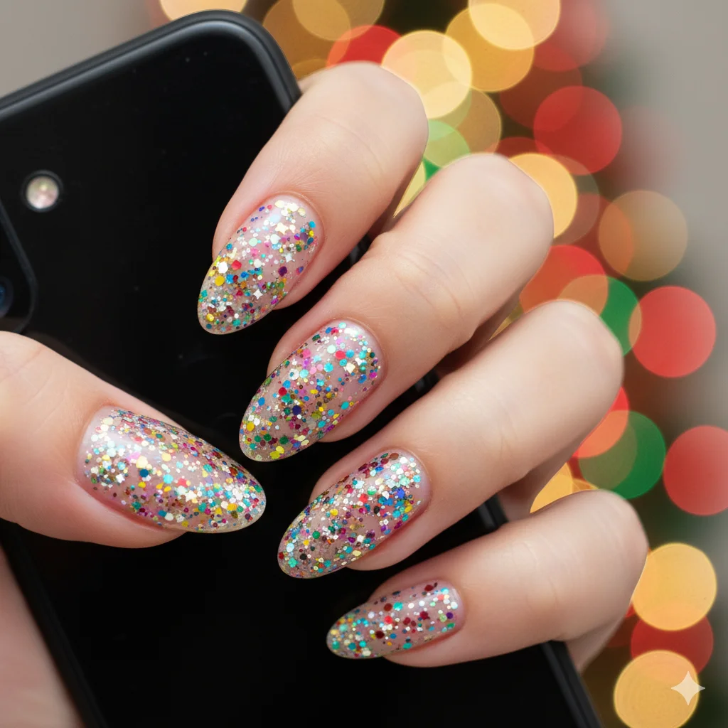 17 Happy New Year Nail Design Ideas For New Year 2026 7 Confetti Party Nails