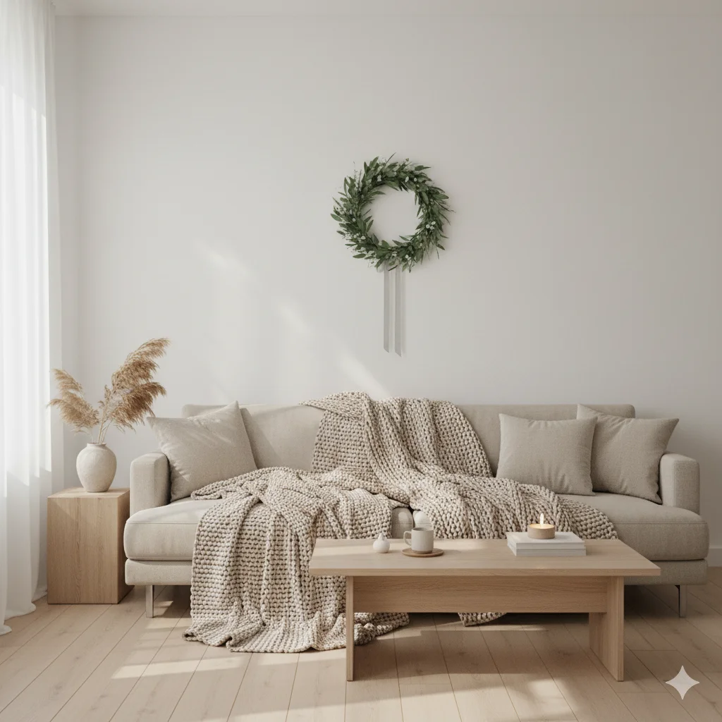 13 Minimalist Holiday Decor Ideas for Small Spaces 6 Cozy Textures and Throws