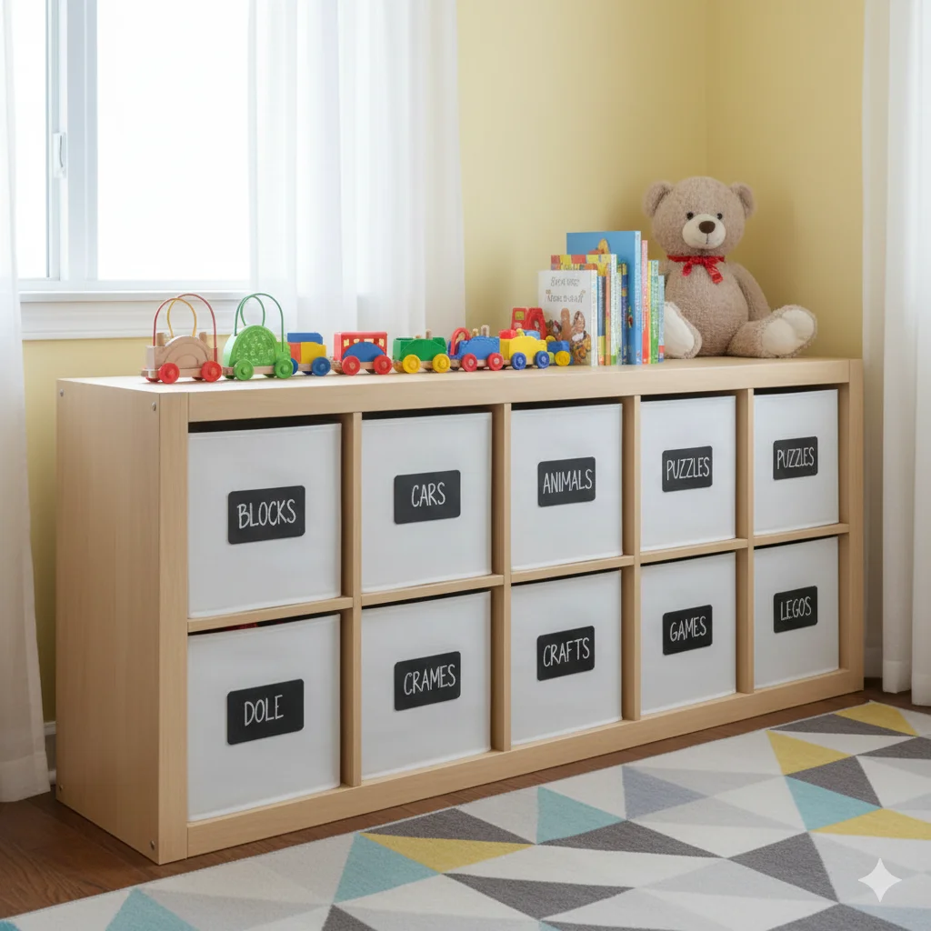 30 Easy & Simple Storage Ideas for a Minimalist & Organized Home 24 Cubbies with Labels