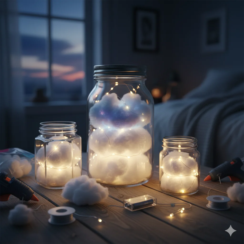 15 Simple DIY Crafts to Make at Home and Sell Online 8 DIY Cloud Light Jars