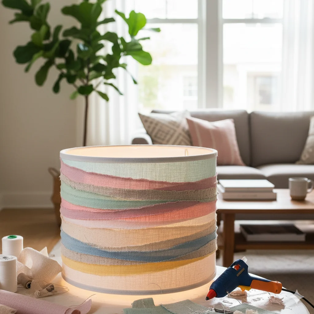 17 Unique DIY Fabric Crafts for Beginners 3 DIY Fabric Lampshade