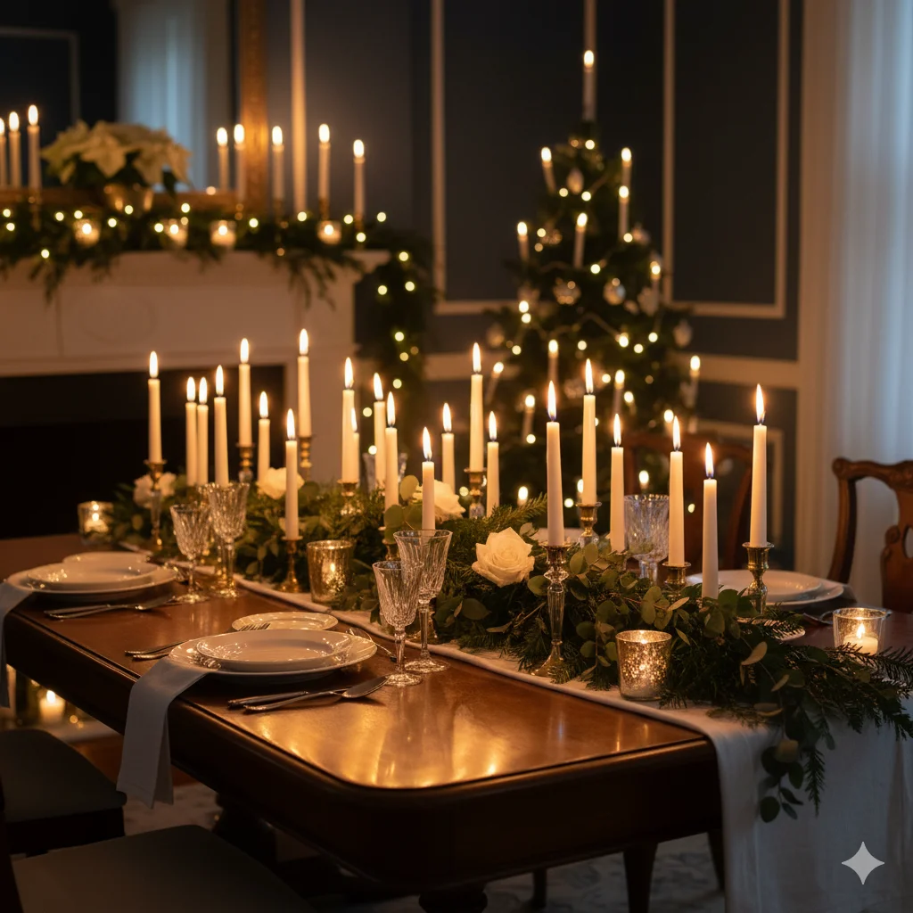15 Cozy Christmas Living Room Ideas to Transform Your Home This Holiday Season 12 Elegant Candlelit Christmas