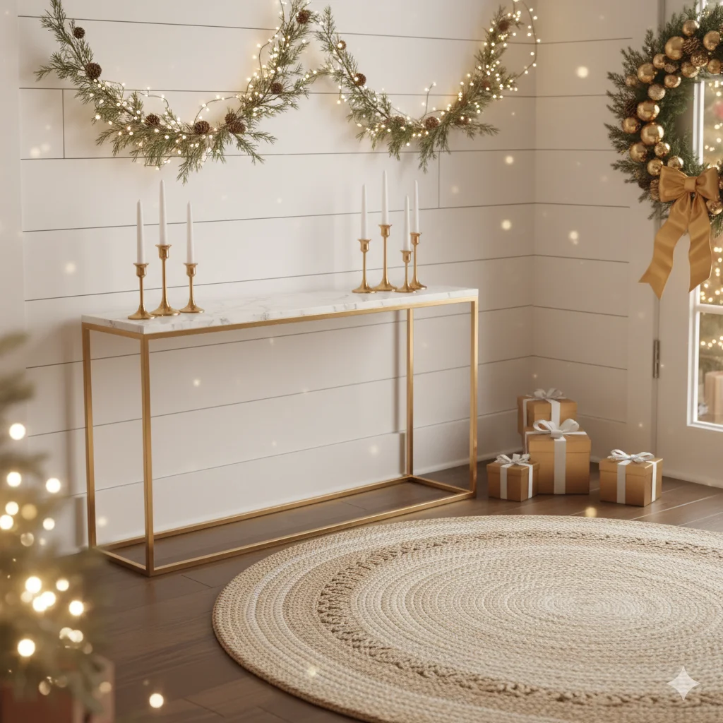 15 Christmas Entryway Decor Tips to Make Your Home Festive 4 Elegant Gold Accents