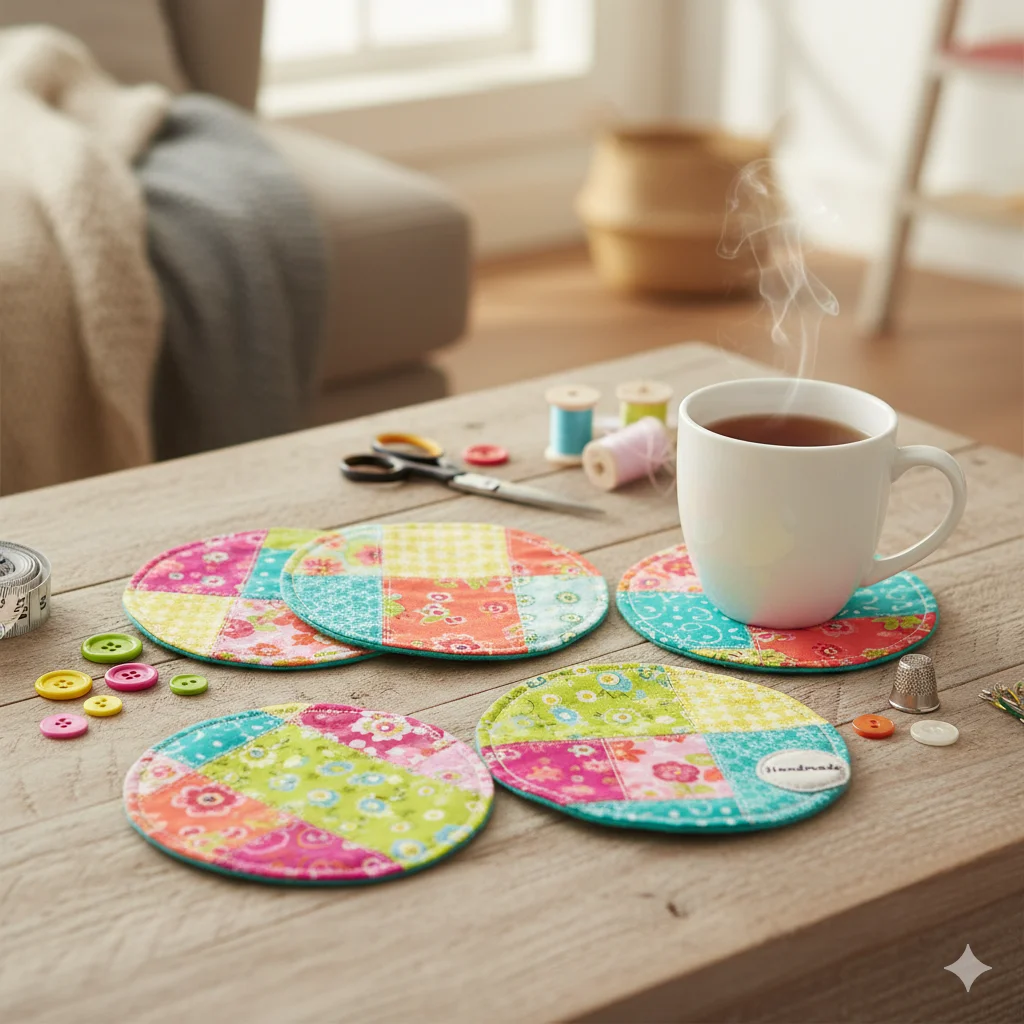 15 Easy Sewing Projects You Can Start Today 4 Fabric Coasters