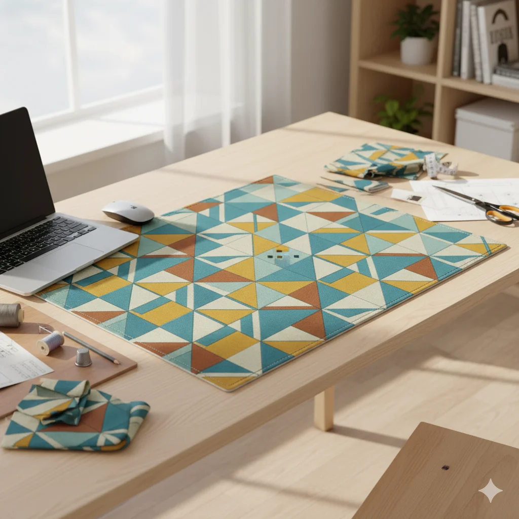 17 Unique DIY Fabric Crafts for Beginners 7 Fabric Desk Mats