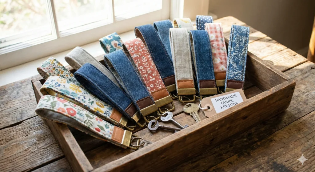 25 Profitable & Easy Fabric Craft Ideas You Can Sell 24 Fabric Key Fobs