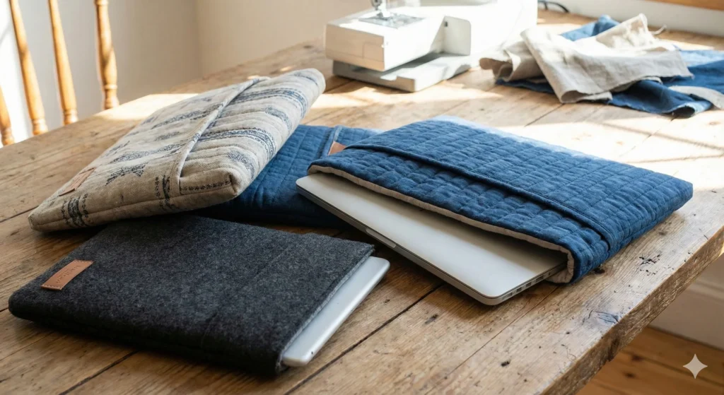 25 Profitable & Easy Fabric Craft Ideas You Can Sell 21 Fabric LaptopTablet Sleeves