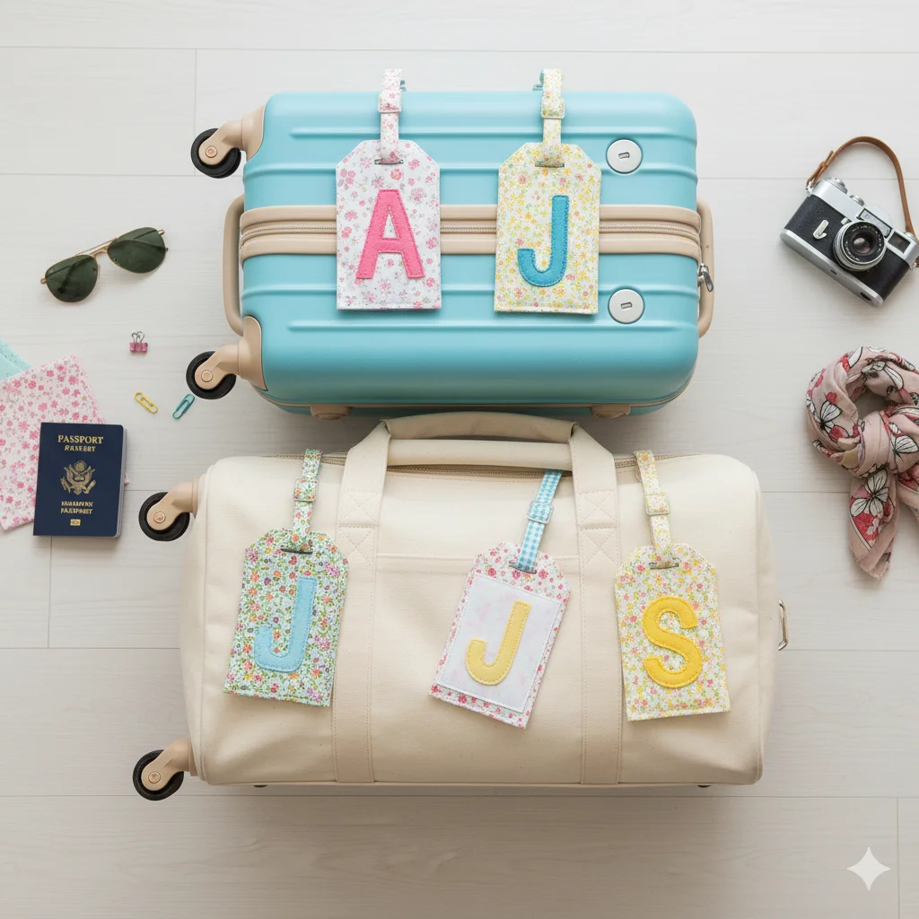 17 Unique DIY Fabric Crafts for Beginners 14 Fabric Luggage Tags