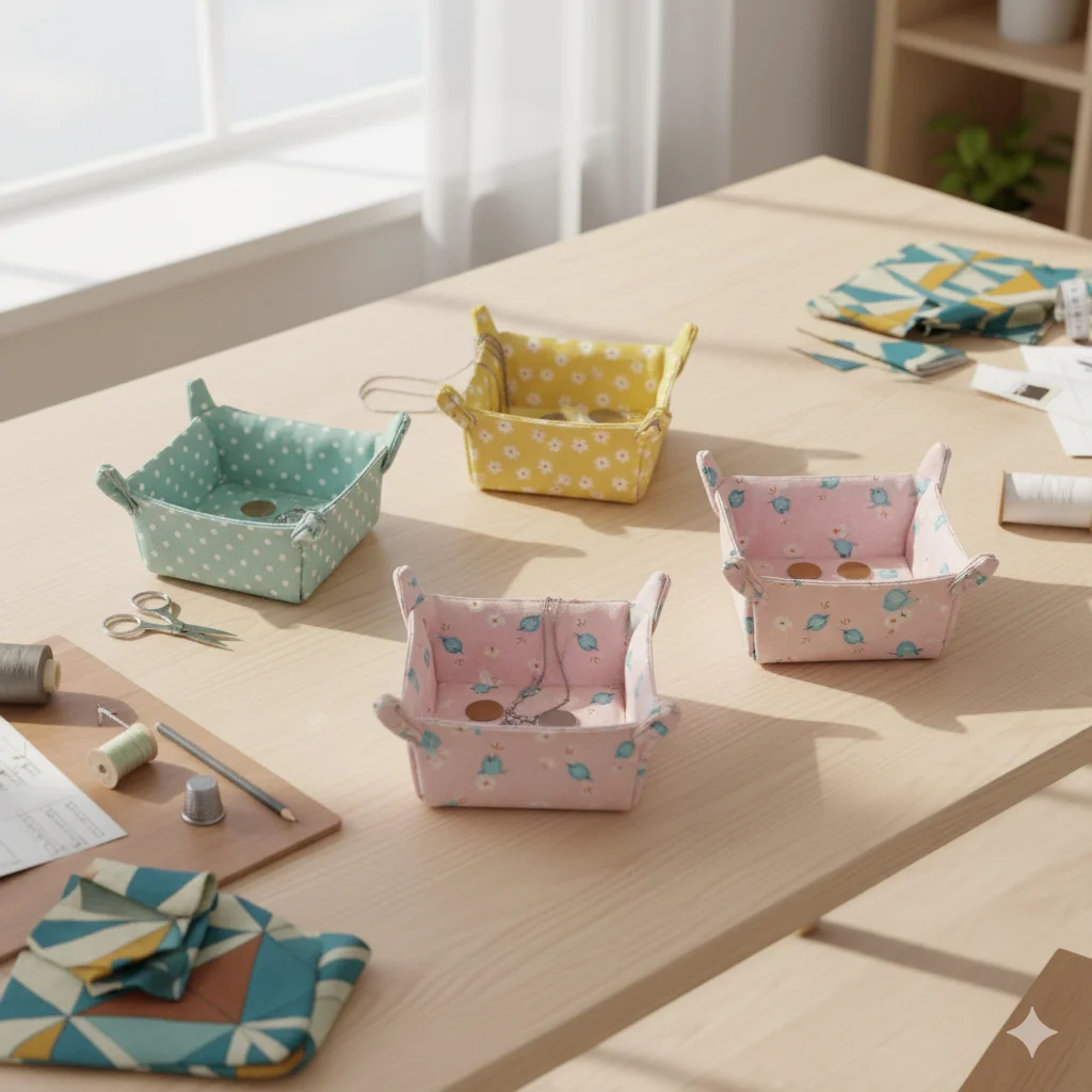 17 Unique DIY Fabric Crafts for Beginners 15 Fabric Mini Baskets