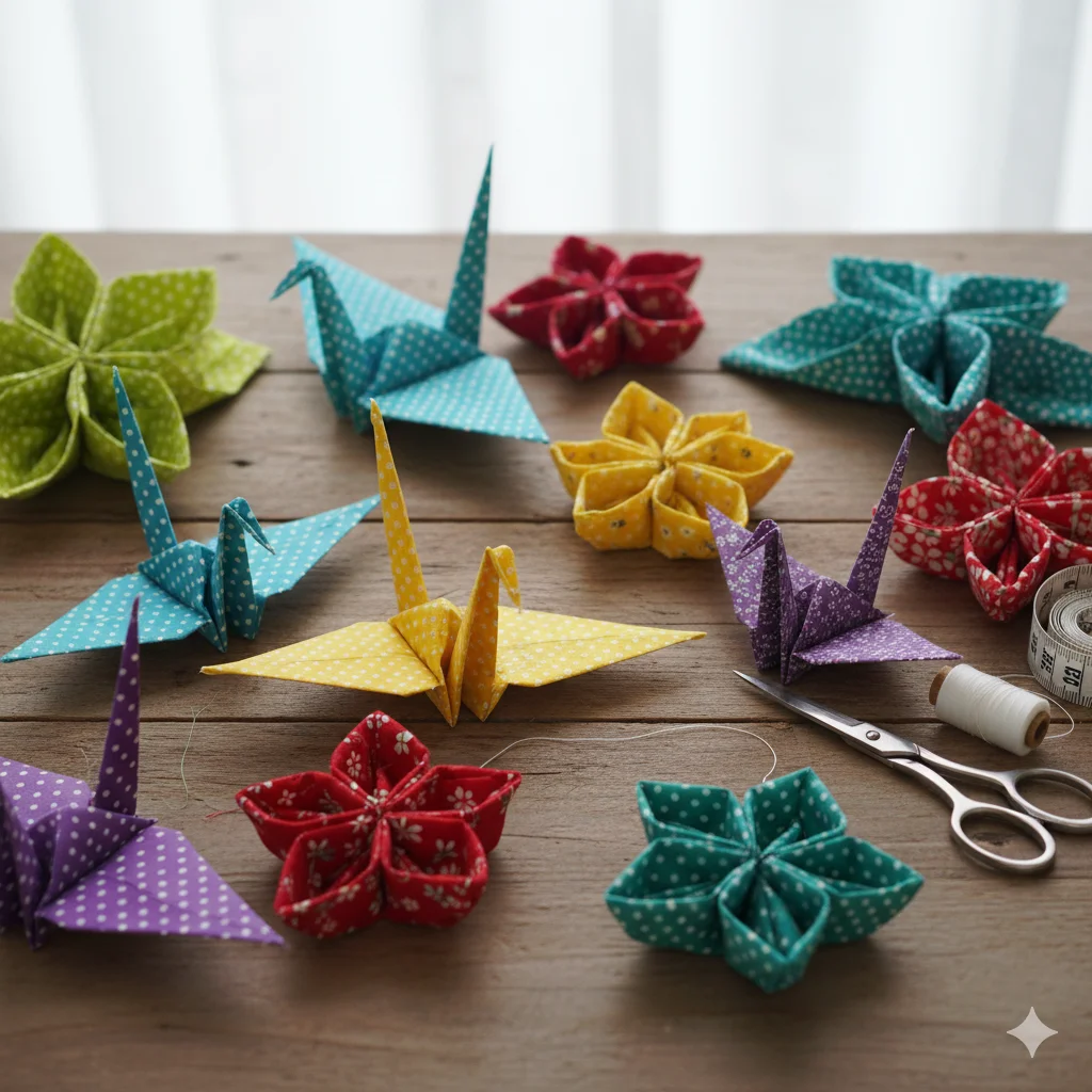 17 Unique DIY Fabric Crafts for Beginners 2 Fabric Origami Decorations
