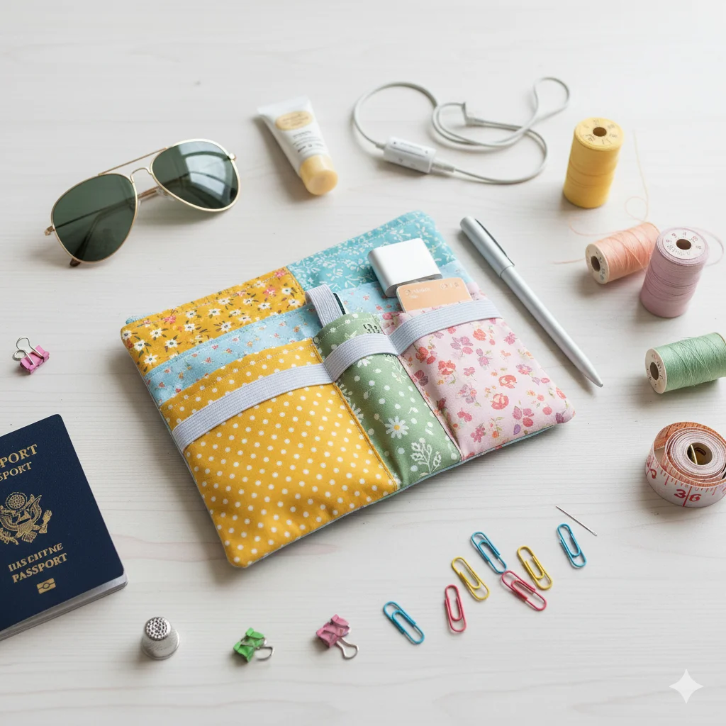 17 Unique DIY Fabric Crafts for Beginners 5 Fabric Travel Organizer