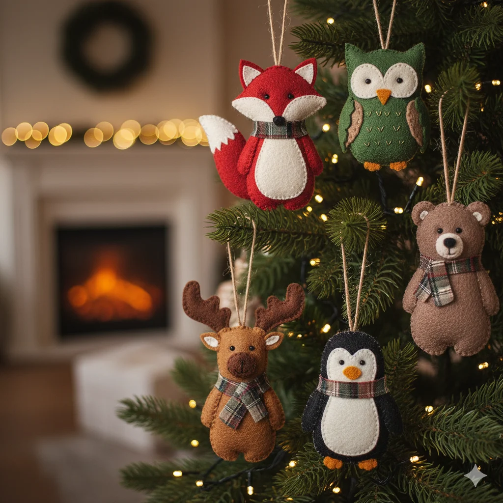10 Handmade Christmas Ornaments You Can Make at Home for a Cozy Holiday 4 Felt Animal Ornaments