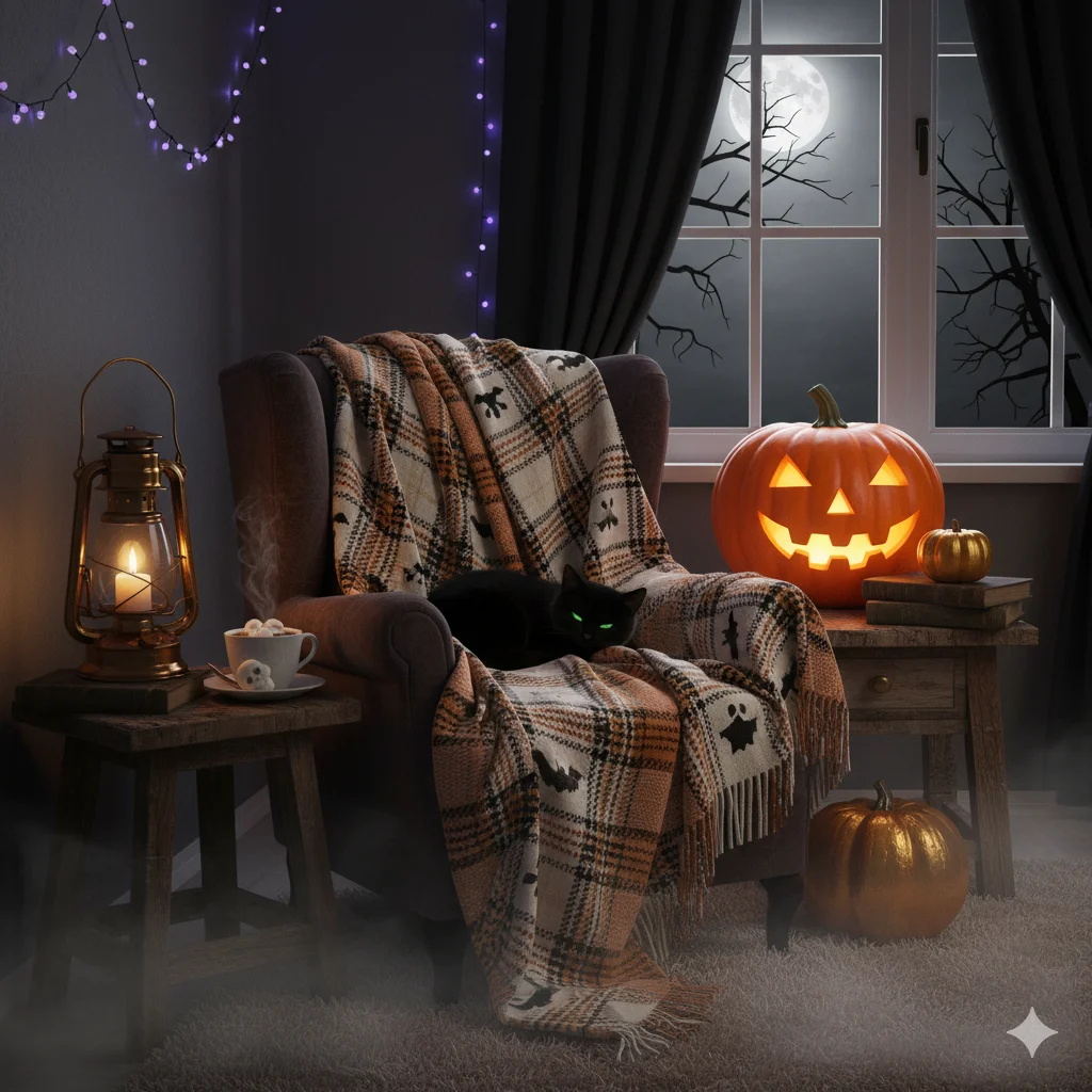 17 Spooky Season Home Decor Ideas That’ll Make Your Space Hauntingly Beautiful 18 Halloween inspired cozy reading nook