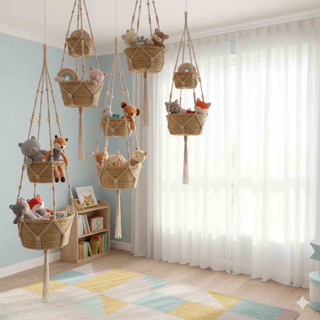 30 Easy & Simple Storage Ideas for a Minimalist & Organized Home 18 Hanging Baskets