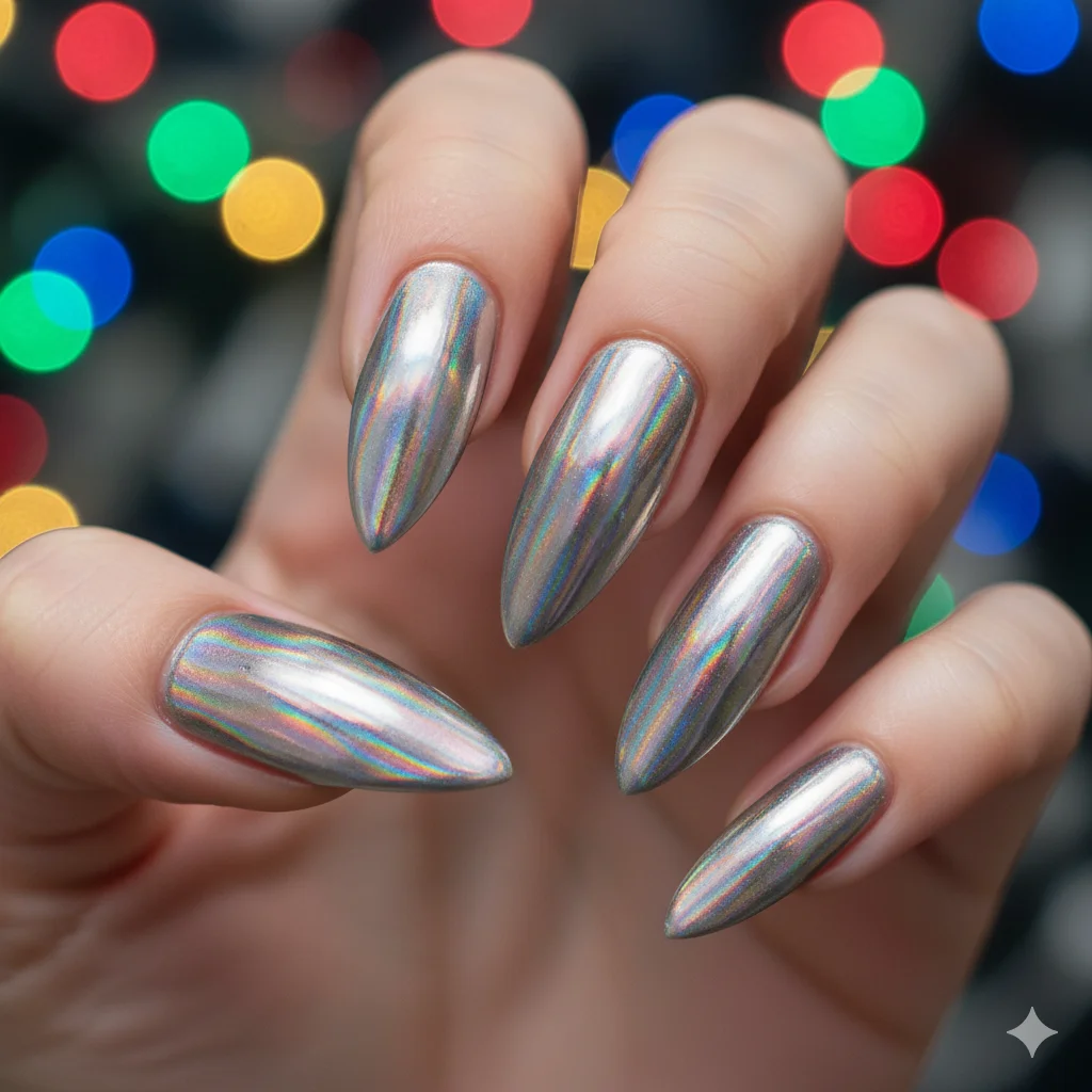 17 Happy New Year Nail Design Ideas For New Year 2026 10 Holographic Magic