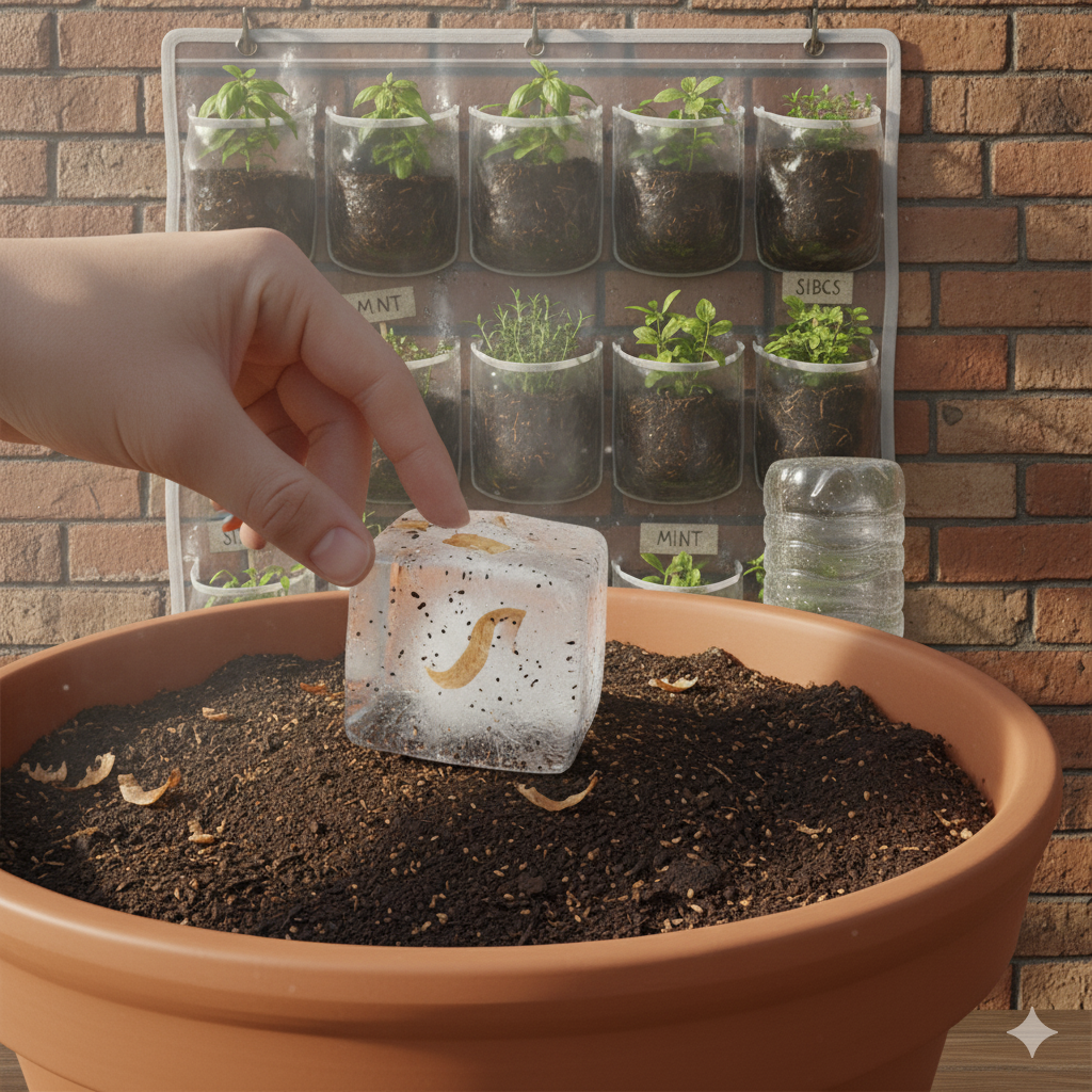 17 Easy Gardening Hacks to Grow Healthy Plants at Home – DIY Tips for Beginners 16 Ice Cube Fertilizer
