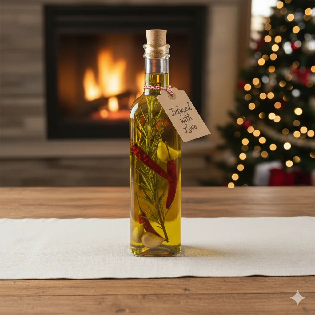 15 Last-Minute DIY Christmas Gifts Anyone Can Make 7 Infused Olive Oil Gift Bottle
