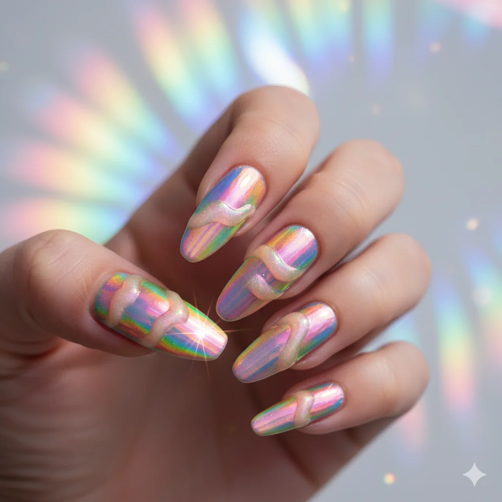 20 Glazed Donut Nails Ideas Trending in 2025 11 Iridescent Rainbow Glazed Donut Nails