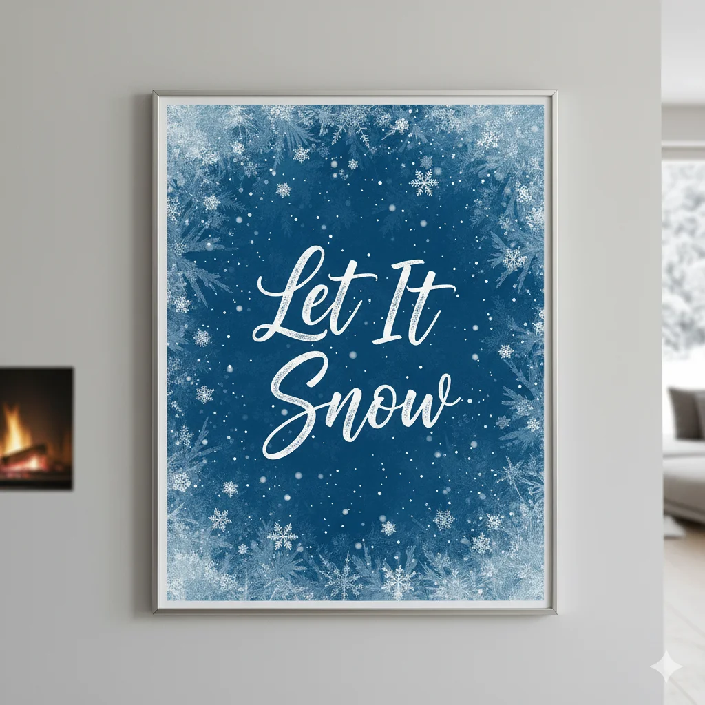 17 Easy Printable Christmas Wall Art Ideas For 2025 9 Let It Snow Printable Poster