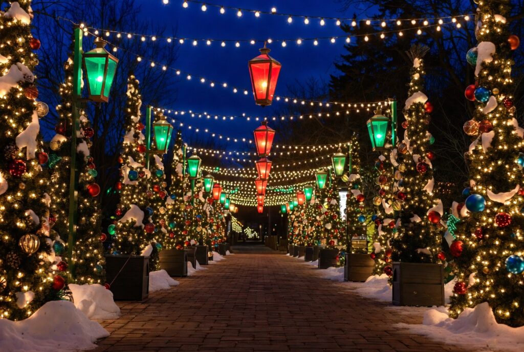 17 Magical Christmas Outdoor Decor Ideas to Transform Your Home This Holiday Season 2 Lighted Pathway Lanterns