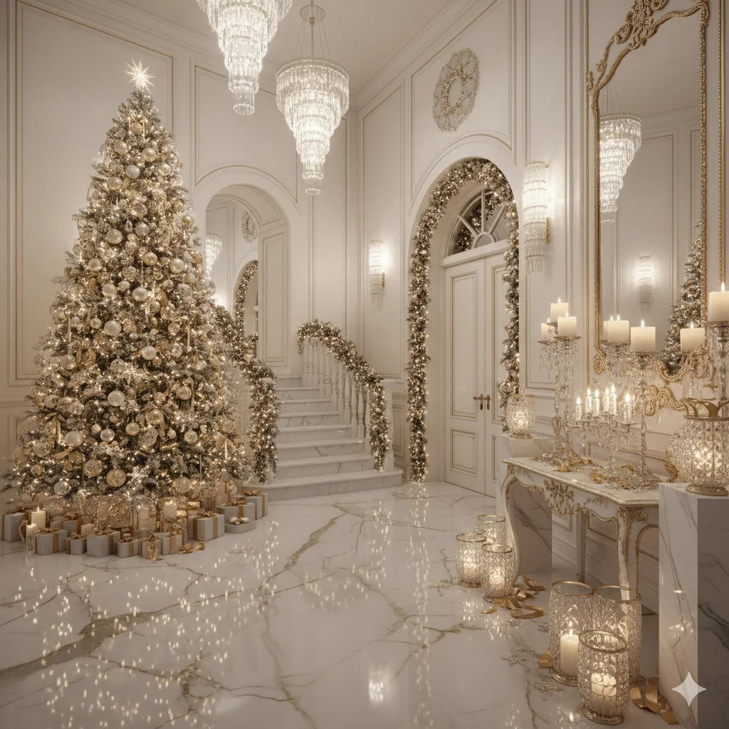 15 Christmas Entryway Decor Tips to Make Your Home Festive 13 Luxury Crystal Accents