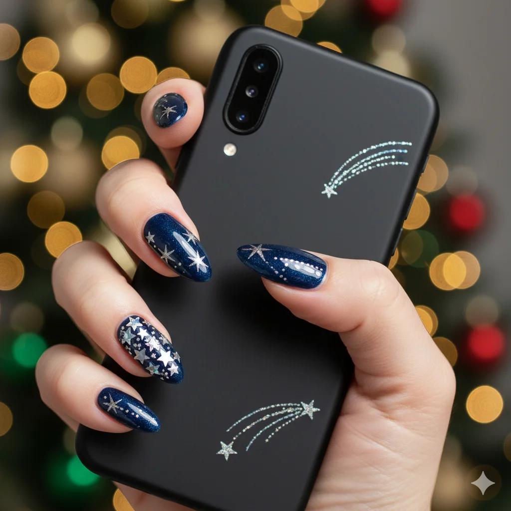 17 Happy New Year Nail Design Ideas For New Year 2026 8 Midnight Blue Elegance 1