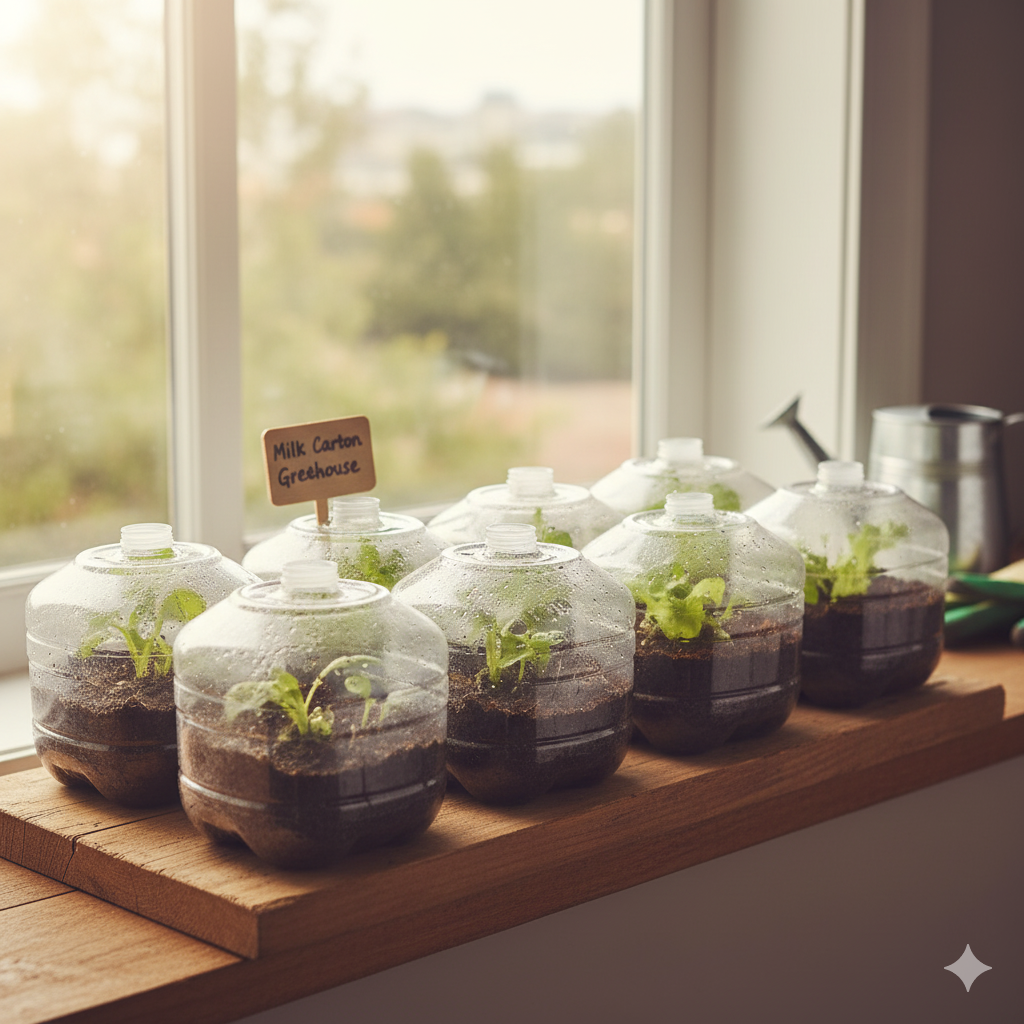 17 Easy Gardening Hacks to Grow Healthy Plants at Home – DIY Tips for Beginners 18 Milk Carton Greenhouse