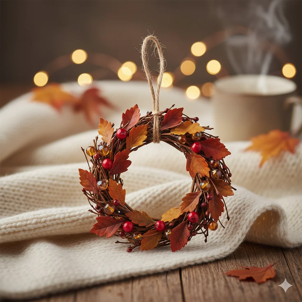 13 Unique Thanksgiving DIY Gifts You Can Make in a Day 12 Mini handmade autumn wreath ornament