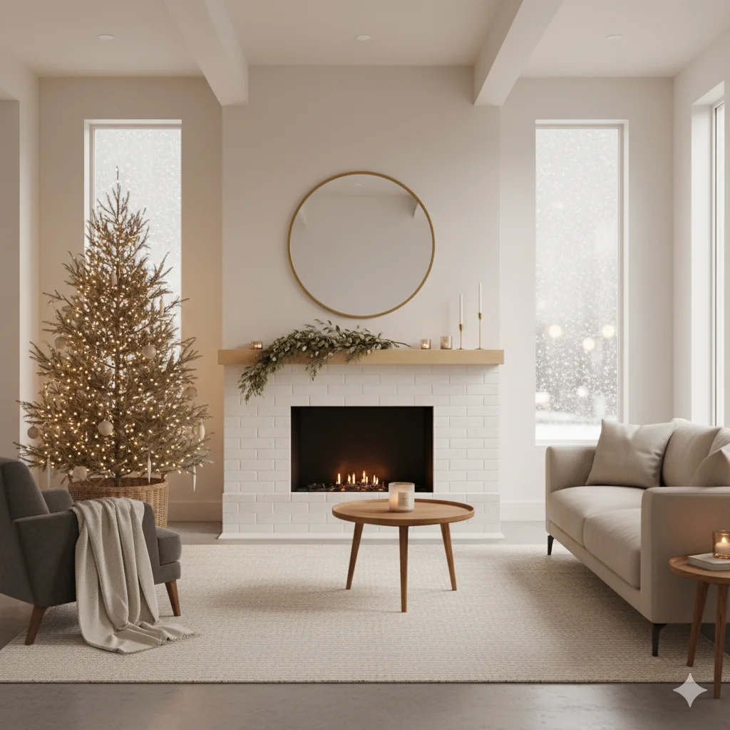 15 Cozy Christmas Living Room Ideas to Transform Your Home This Holiday Season 3 Minimalist Christmas Elegance