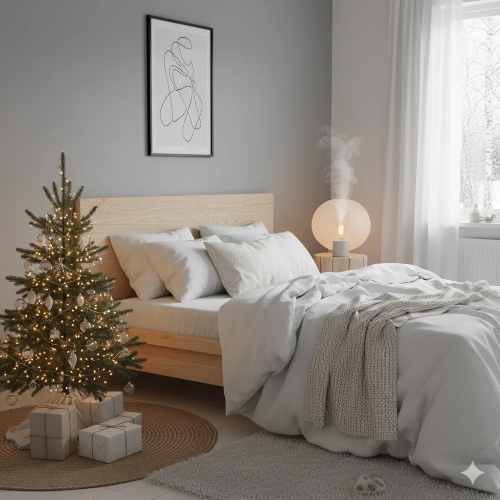 15 Beautiful Christmas Bedroom Decor Ideas 3 Minimalist Scandinavian Christmas Bedroom