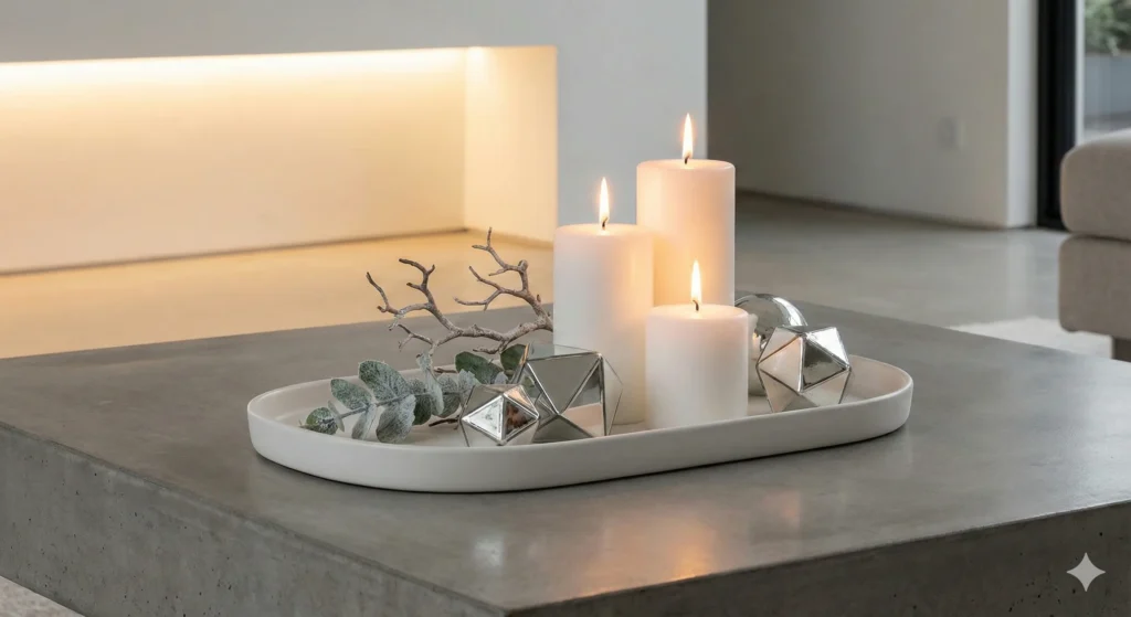 15 Festive Christmas Tray Decorating Ideas for Every Style 3 Modern Minimalist Tray