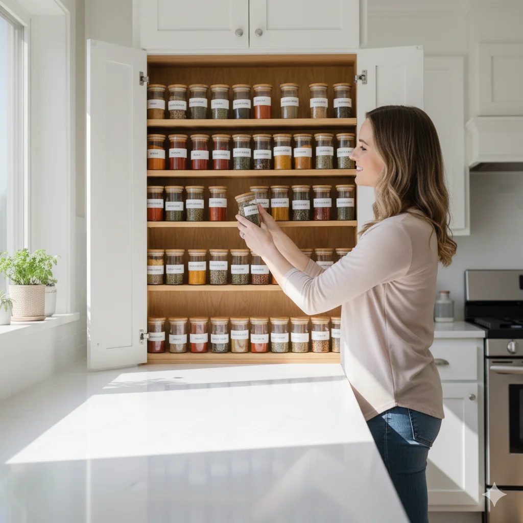 13 Easy Kitchen Cleaning Hacks for Busy Moms 10 Organize the Spice Rack