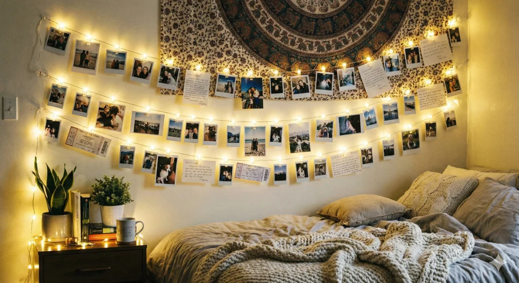 17 Creative Wall Decor Ideas to Instantly Transform Your Home 16 Photo Clip String Lights