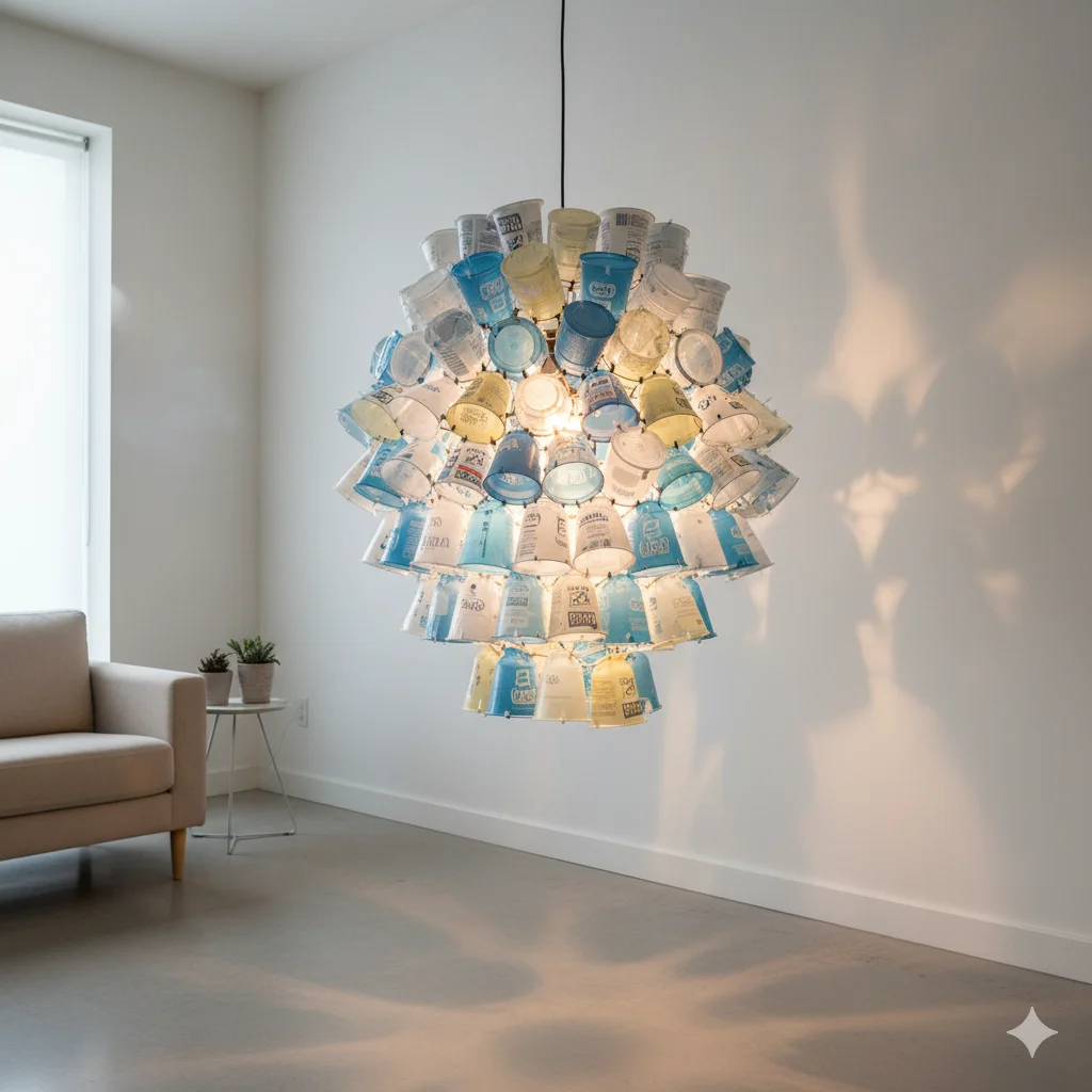 17 Unique Eco-Friendly Recycled Art Ideas for Beginners 16 Plastic Container Lamp Shades