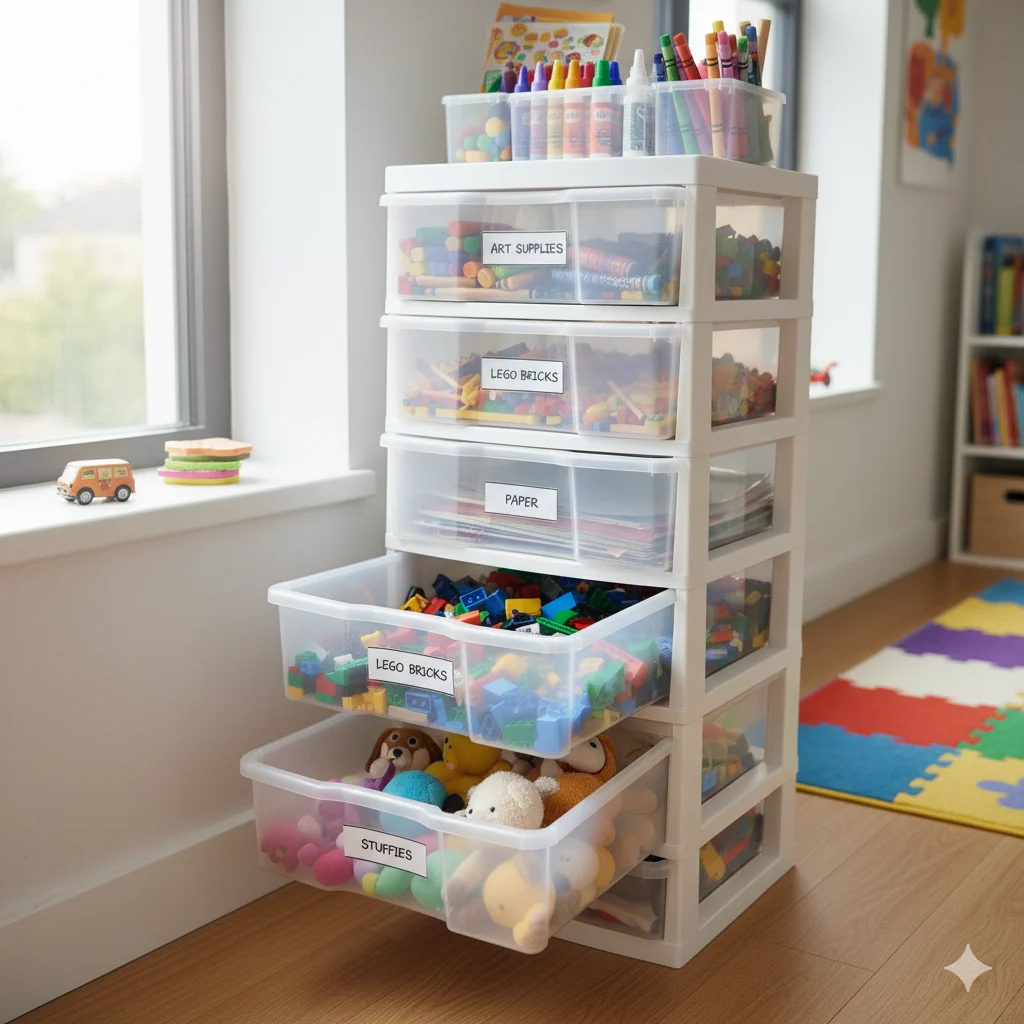 30 Easy & Simple Storage Ideas for a Minimalist & Organized Home 14 Plastic Drawers