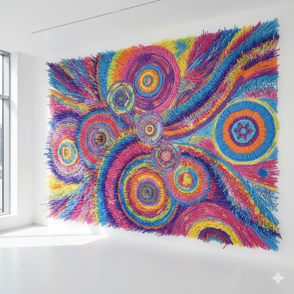 17 Unique Eco-Friendly Recycled Art Ideas for Beginners 6 Plastic Straw Wall Installations