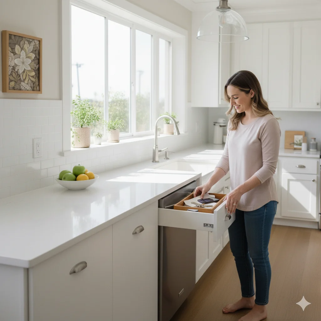 13 Easy Kitchen Cleaning Hacks for Busy Moms 12 Quick Counter Clutter