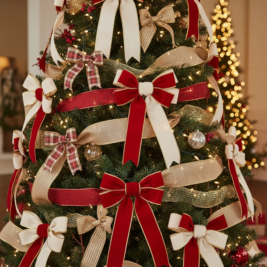 10 Handmade Christmas Ornaments You Can Make at Home for a Cozy Holiday 6 Ribbon Bow Ornaments