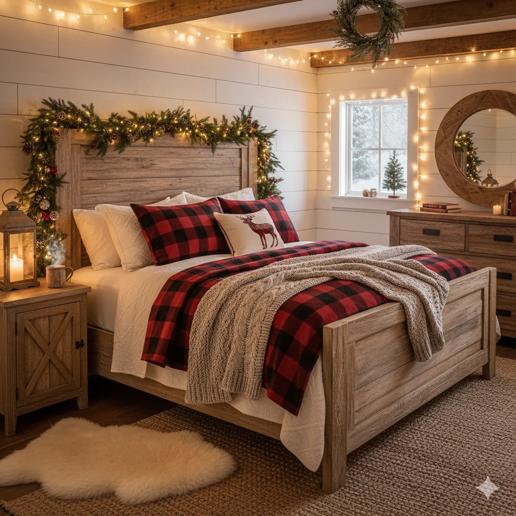 15 Beautiful Christmas Bedroom Decor Ideas 4 Rustic Farmhouse Christmas Bedroom